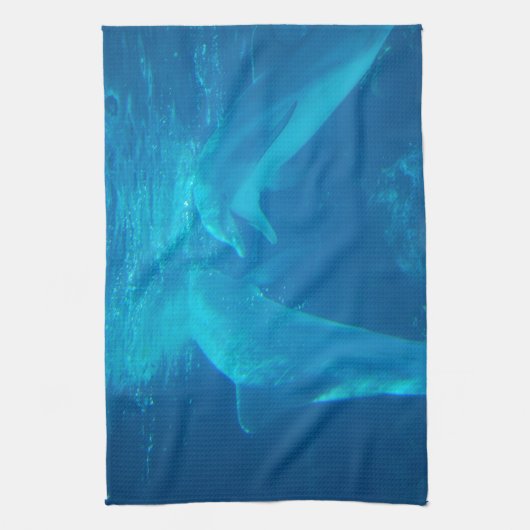 Chatting Dolphin Pair Kitchen Towel Theedoek (Verticaal)