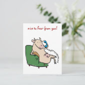 chatting_koe, leuk om van je te horen! briefkaart (Staand voorkant)