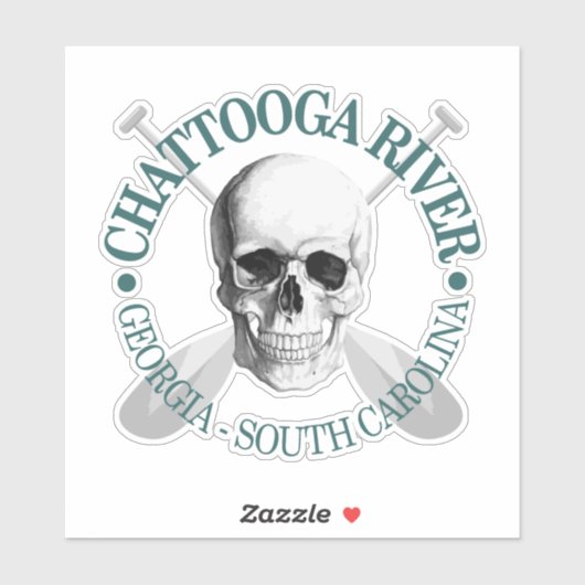 Chattooga River (schedel) Sticker (Vel)