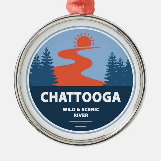 Chattooga Wild en Schilderachtig rivier Metalen Ornament (Voorkant)