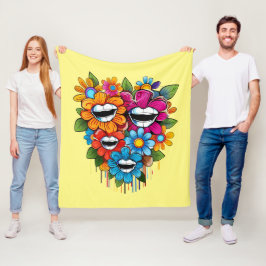 Chatty Blossoms Taza Fleece Deken