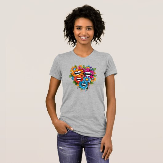 Chatty Blossoms Taza T-shirt (Voorkant volledig)