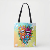 Chatty Blossoms Taza Tote Bag (Voorkant)