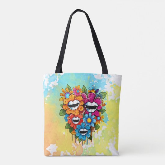 Chatty Blossoms Taza Tote Bag (Achterkant)