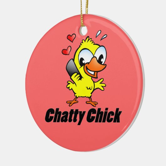Chatty Chick Keramisch Ornament (Links)