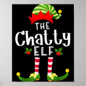 Chatty Christmas Elf Matching Pajama X-mas Party  Poster (Voorkant)