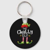 Chatty Christmas Elf Matching Pajama X-mas Party Sleutelhanger (Voorkant)