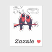 Chatty Companions: gepersonaliseerde Lovebirds-lap Sticker (Vel)
