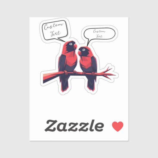 Chatty Companions: gepersonaliseerde Lovebirds-lap Sticker (Vel)