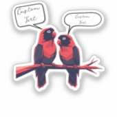Chatty Companions: gepersonaliseerde Lovebirds-lap Sticker (Voorkant)