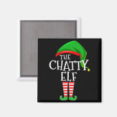 Chatty Elf Family Matching Group Christmas Premium Magneet (Voorkant / Achterkant)