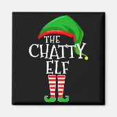 Chatty Elf Family Matching Group Christmas Premium Magneet (Voorkant)