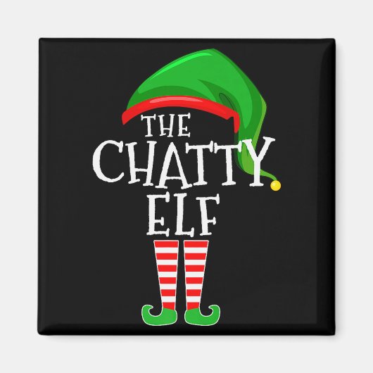 Chatty Elf Family Matching Group Christmas Premium Magneet (Voorkant)