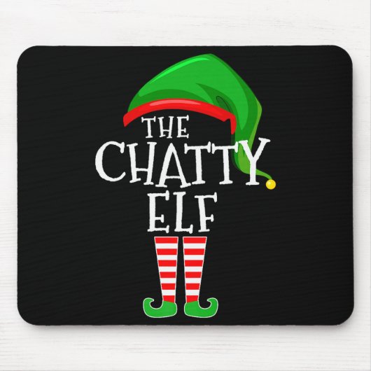 Chatty Elf Family Matching Group Christmas Premium Muismat (Voorkant)