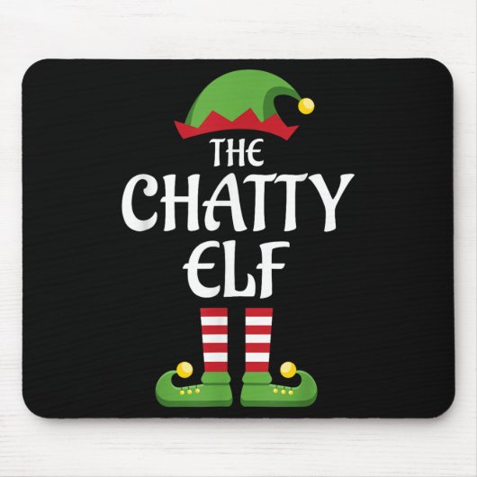 Chatty Elf Family Matching Group Kerstmis Muismat (Voorkant)