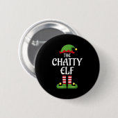 Chatty Elf Family Matching Group Kerstmis Ronde Button 5,7 Cm (Voorkant /achterkant)