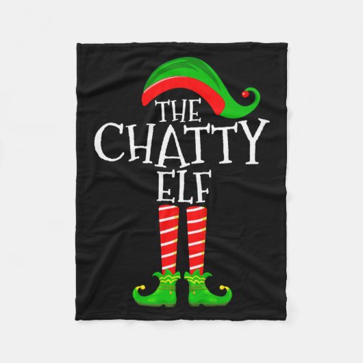 Chatty Elf Funny Matching Family Group Christmas P Fleece Deken (Voorkant)