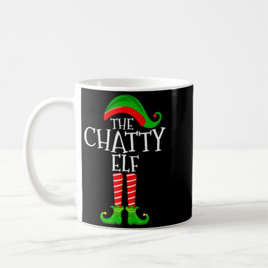 Chatty Elf Funny Matching Family Group Christmas P Koffiemok (Links)