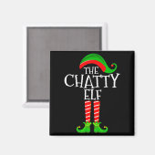 Chatty Elf Funny Matching Family Group Christmas P Magneet (Voorkant / Achterkant)