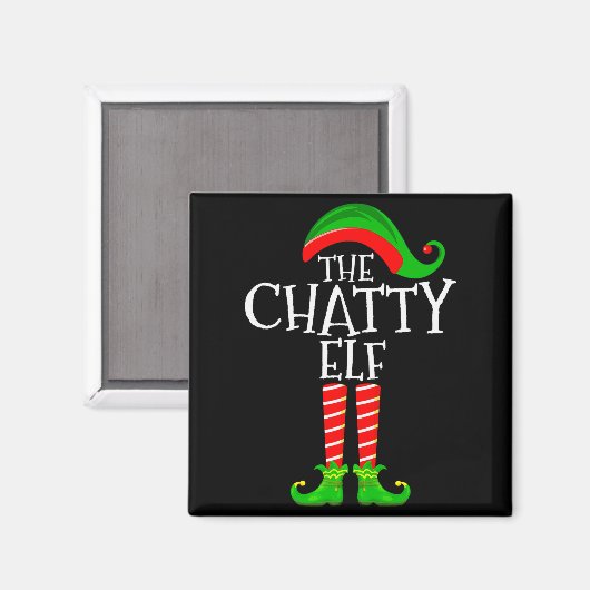 Chatty Elf Funny Matching Family Group Christmas P Magneet (Voorkant / Achterkant)
