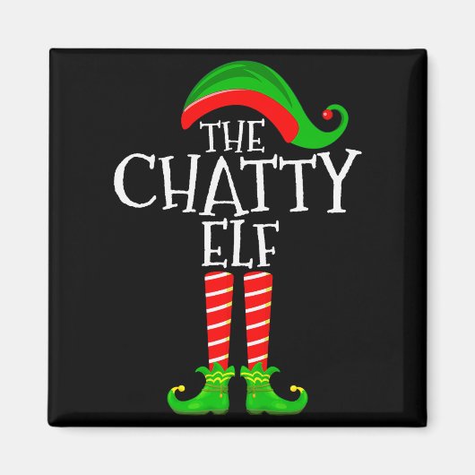 Chatty Elf Funny Matching Family Group Christmas P Magneet (Voorkant)