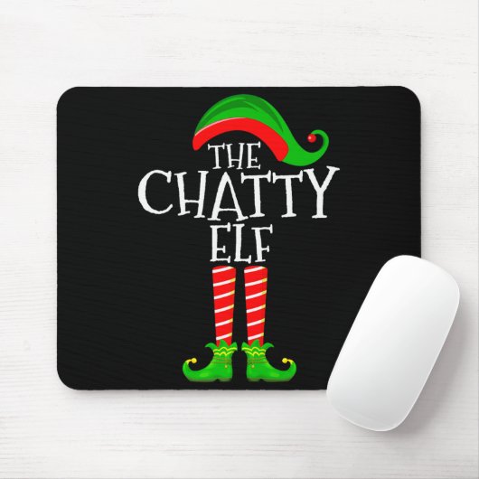 Chatty Elf Funny Matching Family Group Christmas P Muismat (Met muis)