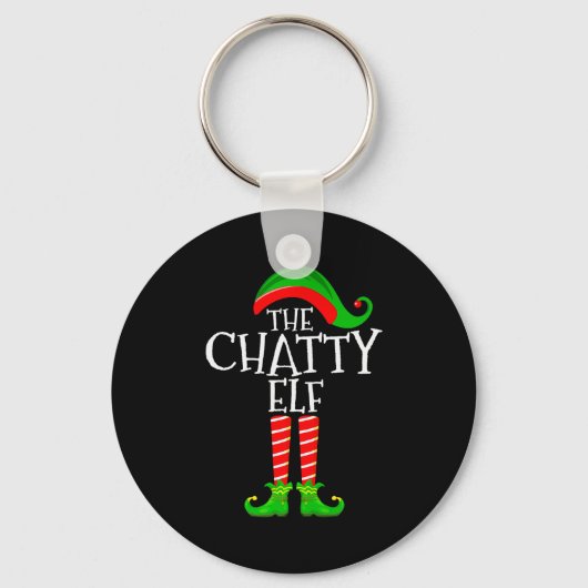 Chatty Elf Funny Matching Family Group Christmas P Sleutelhanger (Voorkant)