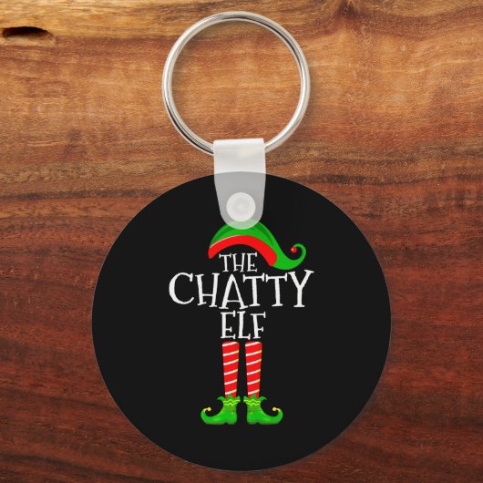 Chatty Elf Funny Matching Family Group Christmas P Sleutelhanger (Voorkant)