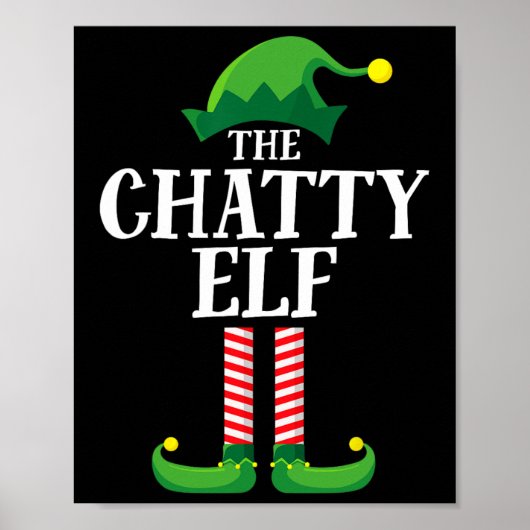 Chatty Elf Matching Family Group kerstparty F Poster (Voorkant)