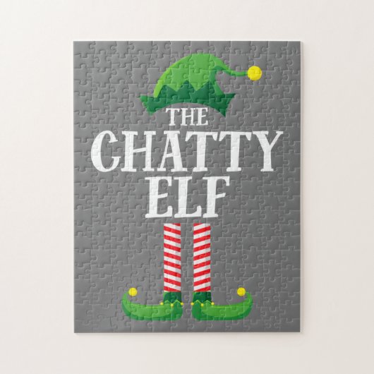 Chatty Elf Matching Family-kerstfeest Legpuzzel (Verticaal)