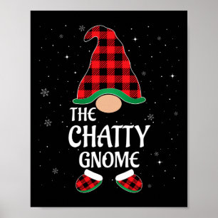 Chatty Gnome Buffalo Red Pset bij kerstmis Poster