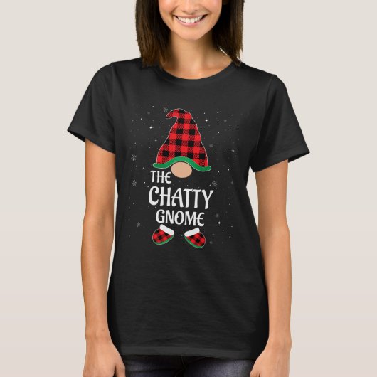 Chatty Gnome Buffalo Red Pset bij kerstmis T-shirt (Voorkant)