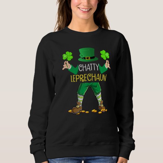 Chatty Leprechaun boys St Patricks Day Funny Trui (Voorkant)