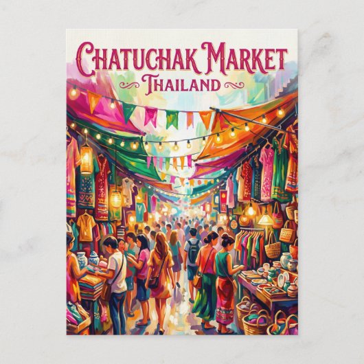 Chatuchak Markt Thailand Briefkaart (Voorkant)