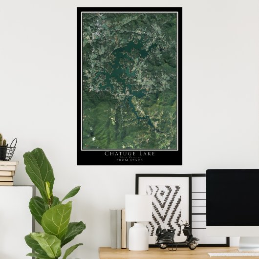 Chatuge Lake North Carolina-Georgia Satellite Map Poster (Thuiskantoor)