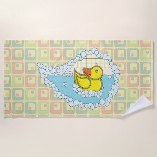 Chaucer de Rubber Duck Beach Handdoek (Voorkant)