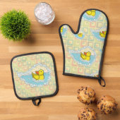 Chaucer de Rubber Duck Ovenwant & Pannenlap Set (Top down)