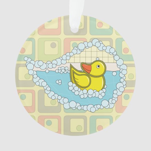 Chaucer de rubber eend acryl ornament (voorkant)
