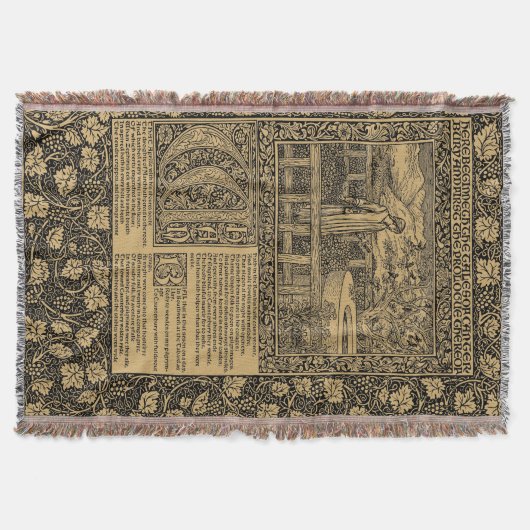 Chaucer Leaf van Kelmscott Press Deken (Voorkant)