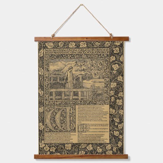 Chaucer Leaf van Kelmscott Press Hangend Wandkleed (Voorkant)