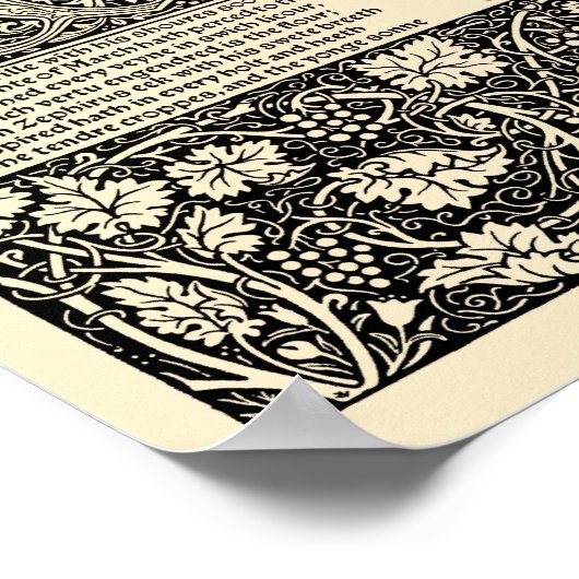 Chaucer Leaf van Kelmscott Press Poster (Hoek)