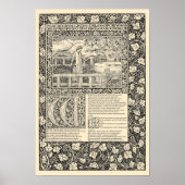 Chaucer Leaf van Kelmscott Press Poster (Voorkant)