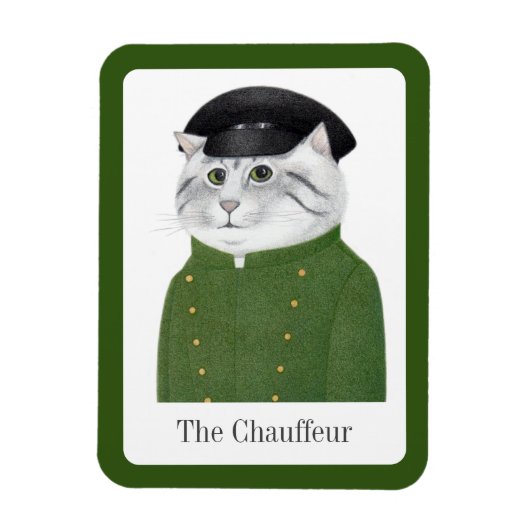 CHAUFFEUR CAT 3x4 Flexibele magneet + tekst (Verticaal)
