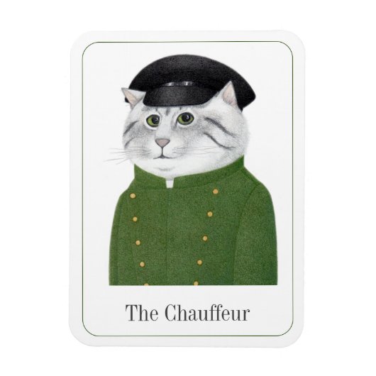 CHAUFFEUR CAT 3x4 Flexibele magneet + Tekst II (Verticaal)