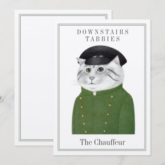 CHAUFFEUR CAT 5x7 Platte Kaart + Tekst (op Kraft) (Voorkant / Achterkant)