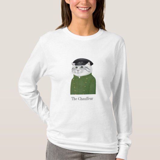 CHAUFFEUR CAT Basic T-shirt met lange mouwen voor (Voorkant)