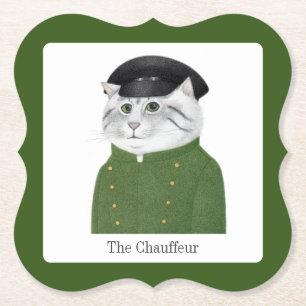 CHAUFFEUR CAT Bracket Papier Onderzetters + Tekst