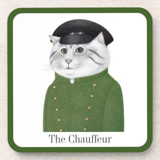CHAUFFEUR CAT Hard Plastic Onderzetters + Tekst (Voorkant)