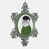 CHAUFFEUR CAT Pewter Snowflake Ornament (Links)