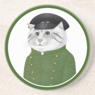 CHAUFFEUR CAT Round Sandstone Onderzetter